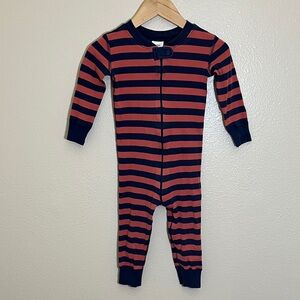Hanna Andersson Navy Striped Organic Cotton Pajamas